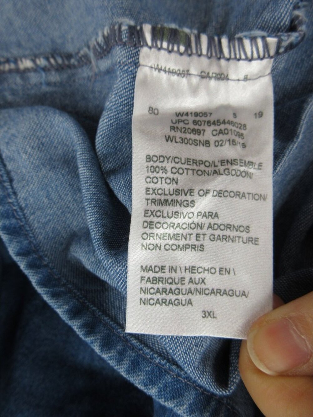 Dickies Shirt XXXL Denim Button Down Workwear Pocket Deadstock Y2K NEW - Picture 12 of 13